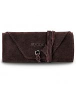 Genuine Suede Leather Watch Roll - Brown