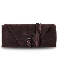 Genuine Suede Leather Watch Roll - Brown