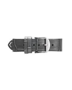 Habana Leather Watch Strap-18mm-Black-Stainless Steel